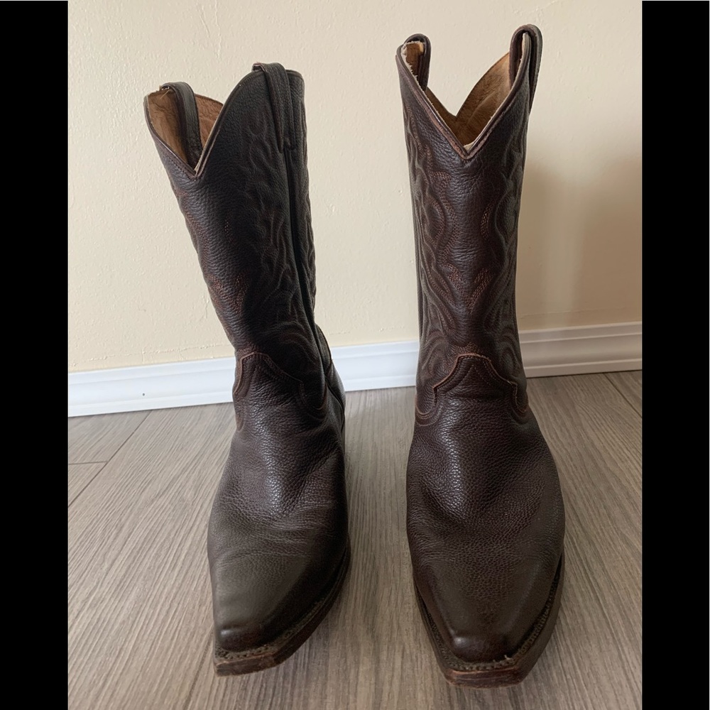 Brown leather cowboy boots SIZE 11